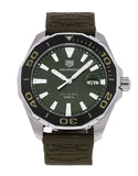 Tag Heuer Aquaracer Black Dial Khakhi Green NATO Strap Watch for Men - WAY101E.FC8222