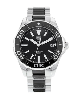 Buy Shop Tag Heuer Aquaracer Quartz Black Dial Two Tone Steel Strap Watch for Men - WAY131A.BA0913 USA Online