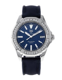 Buy Shop Tag Heuer Aquaracer Quartz Diamonds Blue Dial Blue Nylon Strap Watch for Women - WAY131N.FT6091 USA Online