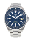 Buy Shop Tag Heuer Aquaracer Calibre 5 Blue Dial Silver Steel Strap Watch for Men - WAY201B.BA0927 USA Online