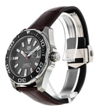 Buy Shop Tag Heuer Aquaracer Caliber 5 Black Dial Brown Leather Strap Watch for Men - WAY201M.FC6474 USA Online