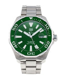 Buy Shop Tag Heuer Aquaracer Calibre 5 Green Dial Silver Steel Strap Watch for Men - WAY201S.BA0927 USA Online