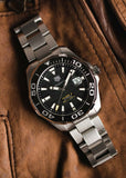 Buy Shop Tag Heuer Aquaracer Black Dial Silver Steel Strap Strap Watch for Men - WAY201A.BA0927 USA Online