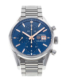 Buy Shop Tag Heuer Carrera Automatic Chronograph Blue Dial Silver Steel Strap Watch for Men - CBK2115.BA0715 USA Online
