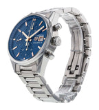 Buy Shop Tag Heuer Carrera Automatic Chronograph Blue Dial Silver Steel Strap Watch for Men - CBK2115.BA0715 USA Online