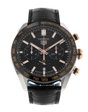 Buy Shop Tag Heuer Carrera Chronograph Black Dial Black Leather Strap Watch for Men - CBN2A5A.FC6481 USA Online