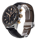 Buy Shop Tag Heuer Carrera Chronograph Black Dial Black Leather Strap Watch for Men - CBN2A5A.FC6481 USA Online