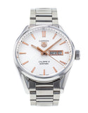 Buy Shop Tag Heuer Carrera Calibre 5 White Dial Silver Steel Strap Watch for Men - WAR201D.BA0723 USA Online