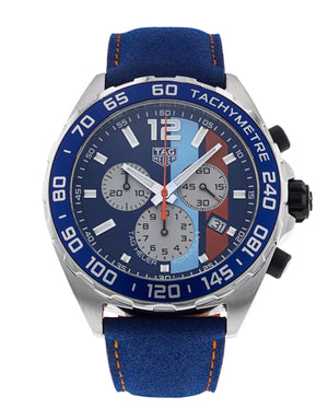 Buy Shop Tag Heuer Formula 1 Gulf Edition Blue Dial Blue Leather Strap Watch for Men - CAZ101N.FC8243 USA Online