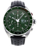 Buy Shop Tag Heuer Formula 1 Calibre 16 Automatic Chronograph Green Dial Black Leather Strap Watch for Men - CAZ2016.FC6473 USA Online