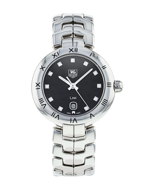Buy Shop Tag Heuer Link Quartz Diamonds Black Dial Silver Steel Strap Watch for Women - WAT1410.BA0954 USA Online