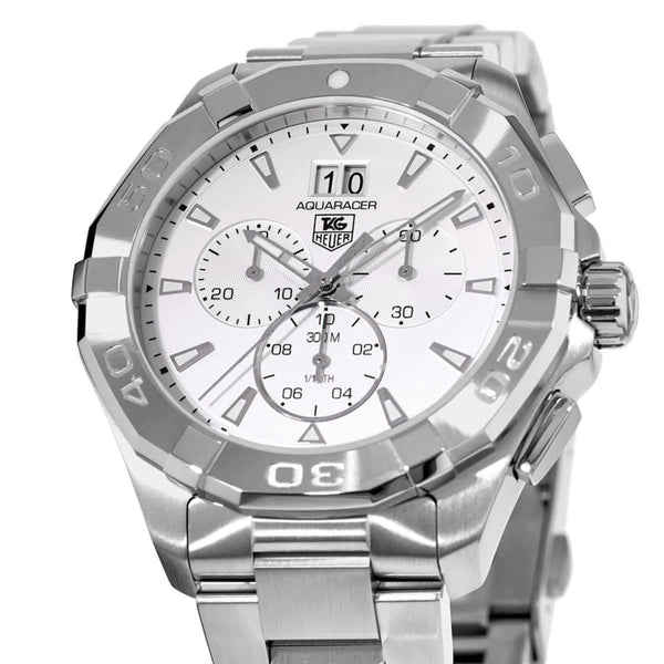Buy Shop Tag Heuer Aquaracer White Dial Silver Steel Strap Watch for Men - CAY1111.BA0927 USA Online