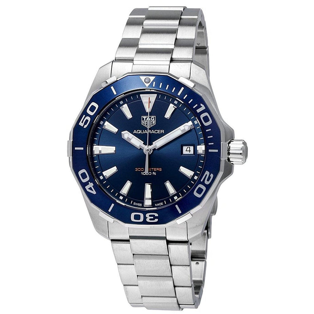 Buy Shop Tag Heuer Aquaracer Blue Dial Silver Steel Strap Watch for Men - WAY101C.BA0746 USA Online