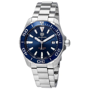 Buy Shop Tag Heuer Aquaracer Blue Dial Silver Steel Strap Watch for Men - WAY101C.BA0746 USA Online