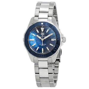 Buy Shop Tag Heuer Aquaracer 35mm Quartz Blue Dial Silver Steel Strap Watch for Women - WSY131L.BA0748 USA Online