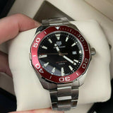 Buy Shop Tag Heuer Aquaracer Black Dial Silver Steel Strap Watch for Men - WAY101B.BA0746 USA Online