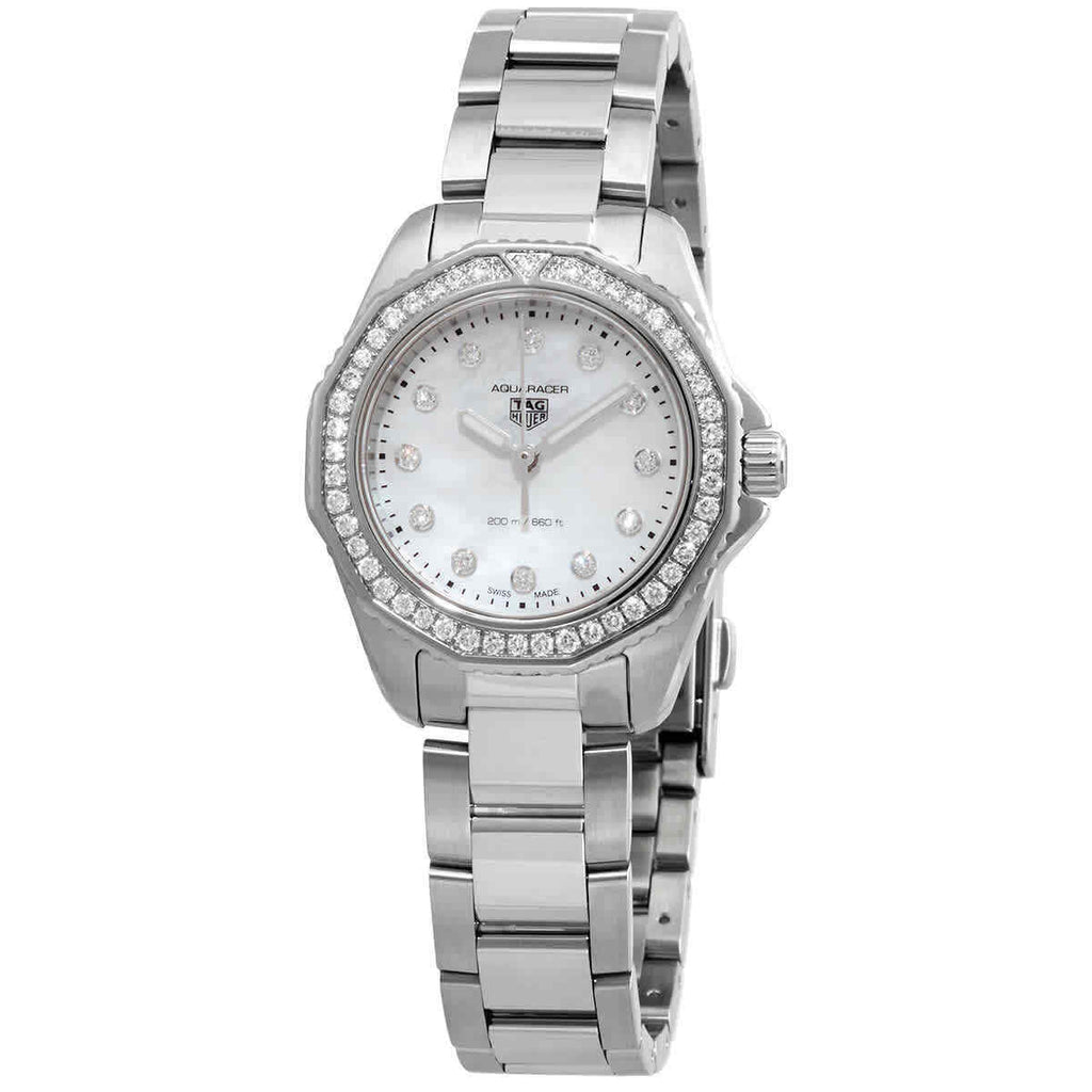 Buy Shop Tag Heuer Aquaracer Professional 200 Quartz Diamond Mother of Pearl Dial Silver Steel Strap Watch for Women - WBP1417.BA0622 USA Online