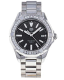 Buy Shop Tag Heuer Aquaracer Quartz Diamonds Black Dial Silver Steel Strap Watch for Women - WAY131P.BA0748 USA Online