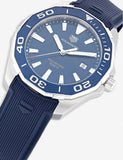 Buy Shop Tag Heuer Aquaracer Quartz Blue Dial Blue Rubber Strap Watch for Men - WAY101C.FT6153 USA Online