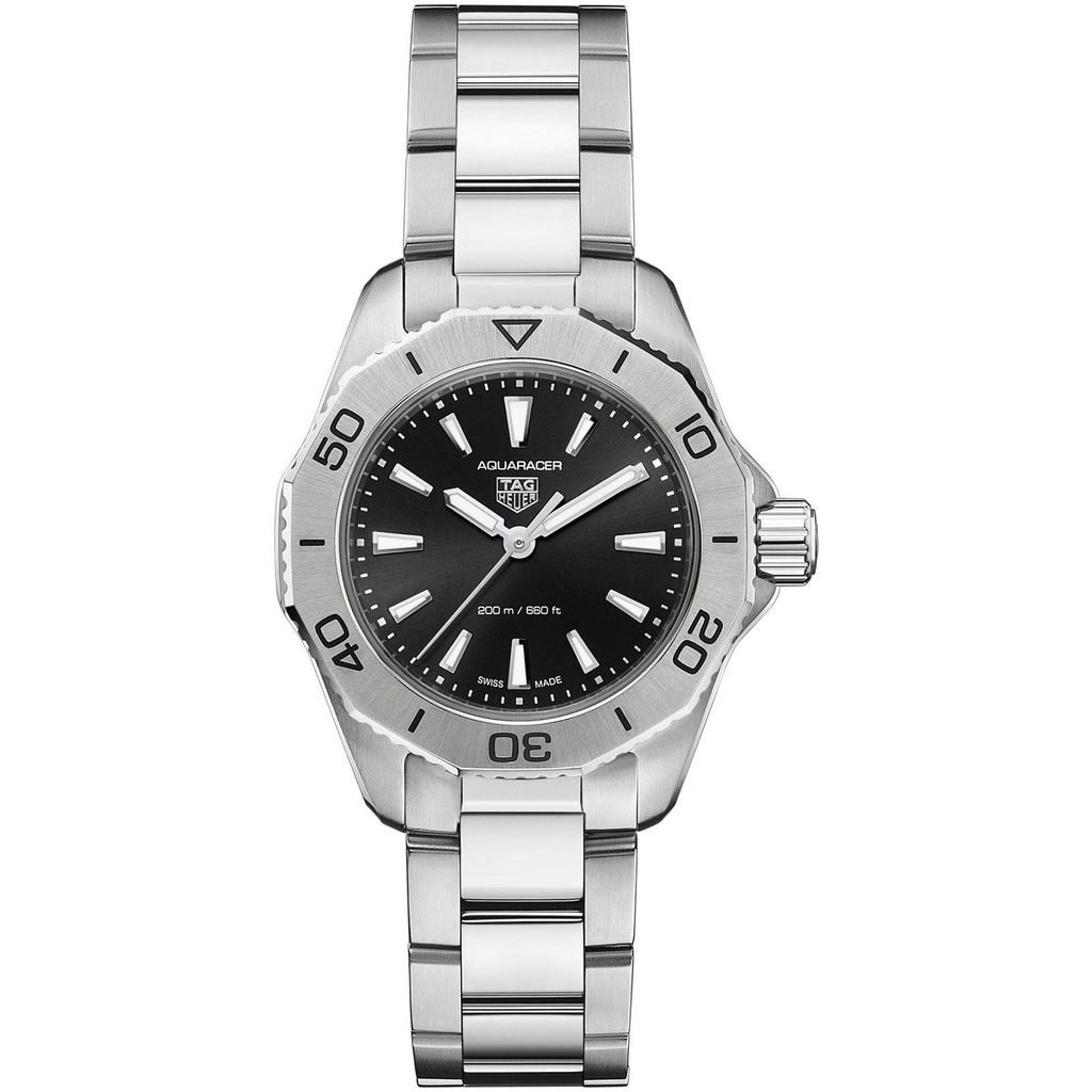 Buy Shop Tag Heuer Aquaracer Professional 200 Quartz Black Dial Silver Steel Strap Watch for Women - WBP1410.BA0622 USA Online