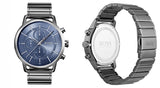 Buy Shop Hugo Boss Architectural Blue Dial Grey Steel Strap Watch for Men - 1513574 USA Online