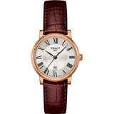 Tissot T Classic Carson Premium White Dial Brown Leather Strap Watch for Women - T122.207.36.033.00