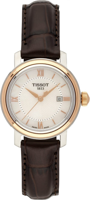 Buy Shop Tissot Bridgeport Lady White Dial Brown Leather Strap Watch For Women - T097.010.26.118.00 USA Online
