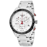 Tissot T Sport PRS 516 Chronograph White Dial Silver Steel Strap Watch For Men - T100.417.11.031.00