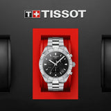 Buy Shop Tissot T Classic PR 100 Sport Chronograph Black Dial Silver Steel Strap Watch for Men - T101.617.11.051.00 USA Online