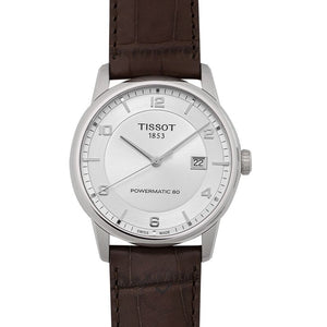 Buy Shop Tissot Luxury Powermatic 80 Silver Dial Brown Leather Strap Watch For Men - T086.407.16.037.00 USA Online