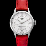 Buy Shop Tissot Chemin Des Tourelles Powermatic 80 Mother of Pearl White Dial Red Leather Strap Watch For Women - T099.207.16.118.00 USA Online
