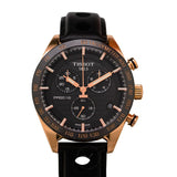 Buy Shop Tissot PRS 516 Chronograph Black Dial Black Leather Strap Watch For Men - T100.417.36.051.00 USA Online