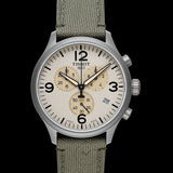 Buy Shop Tissot T Sport Chrono XL Beige Dial Khakhi Green Nylon Strap Watch for Men - T116.617.33.267.00 USA Online