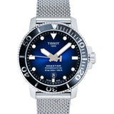 Buy Shop Tissot Seastar 1000 Powermatic 80 Blue Dial SIlver Mesh Bracelet Watch For Men - T120.407.11.041.02 USA Online