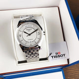 Tissot T Classic T One Automatic Silver Dial Silver Steel Strap Watch For Men - T038.430.11.037.00