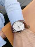 Buy Shop Tissot T Classic Couturier Chronograph White Dial Brown Leather Strap Watch For Men - T035.410.16.031.00 USA Online
