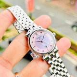 Buy Shop Tissot T Classic Carson Premium Lady Mother of Pearl Pink Dial Silver Steel Strap Watch For Women - T122.210.11.159.00 USA Online