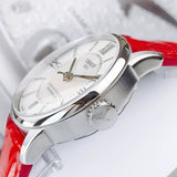 Buy Shop Tissot Chemin Des Tourelles Powermatic 80 Mother of Pearl White Dial Red Leather Strap Watch For Women - T099.207.16.118.00 USA Online