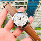 Buy Shop Tissot Gentleman Powermatic 80 Silicium Silver Dial Brown Leather Strap Watch For Men - T127.407.16.031.00 USA Online