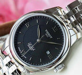 Buy Shop Tissot Le Locle Automatic Lady Black Dial Silver Steel Strap Watch For Women - T006.207.11.058.00 USA Online