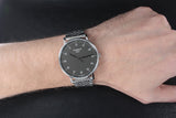Buy Shop Tissot Everytime Large Black Dial Silver Mesh Bracelet Watch For Men - T109.610.11.077.00 USA Online
