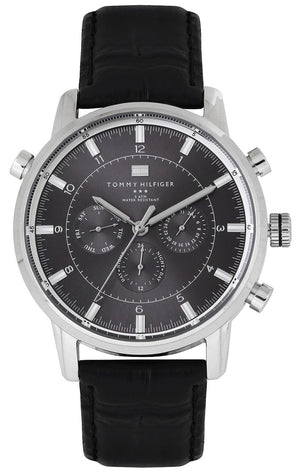 Buy Shop Tommy Hilfiger Harrison Chronograph Black Dial Black Leather Strap Watch for Men - 1790875 USA Online