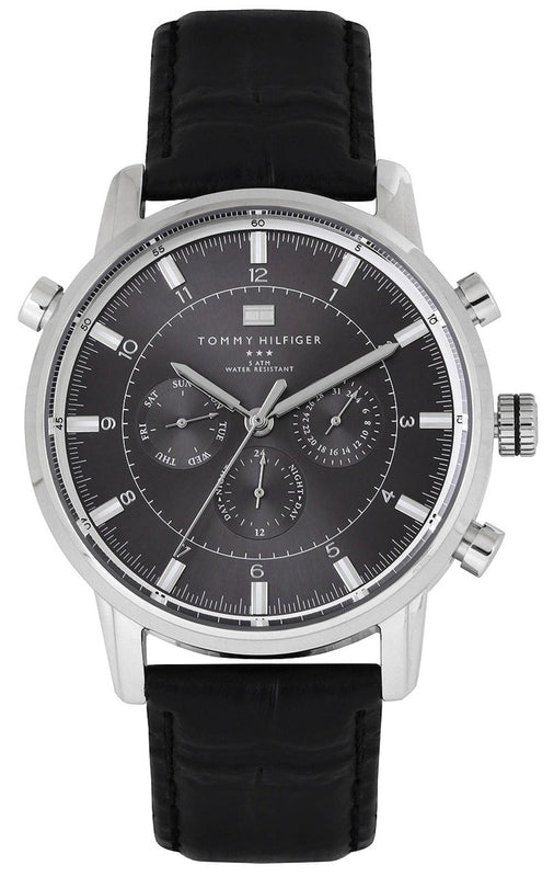 Buy Shop Tommy Hilfiger Harrison Chronograph Black Dial Black Leather Strap Watch for Men - 1790875 USA Online