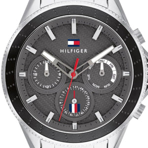 Buy Shop Tommy Hilfiger Aiden Chronograph Grey Dial Silver Steel Strap Watch For Men - 1791857 USA Online
