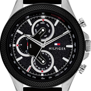Buy Shop Tommy Hilfiger Clark Chronograph Black Dial Black Rubber Strap Watch For Men - 1792082 USA Online
