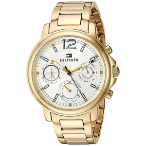 Buy Shop Tommy Hilfiger Claudia White Dial Gold Steel Strap Watch for Women - 1781742 USA Online