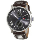Buy Shop Tommy Hilfiger Aiden Quartz Black Dial Brown Leather Strap Watch for Men - 1791309 USA Online