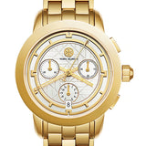Buy Shop Tory Burch Classic Chronograph White Dial Gold Steel Strap Watch for Women - TBW1032 USA Online