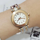 Buy Shop Tory Burch Classic T White Dial Two Tone Steel Strap Watch for Women - TBW9011 USA Online