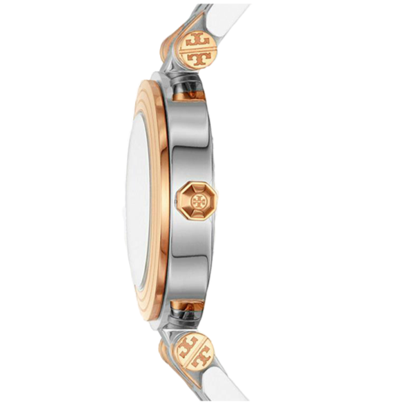 Buy Shop Tory Burch Classic T White Dial Two Tone Steel Strap Watch for Women - TBW9011 USA Online